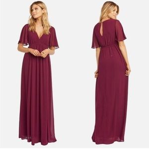 Show Me Your Mumu Emily Empire Waist Maxi Dress Merlot NEW